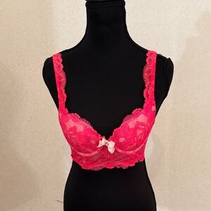 SPICE UP YOUR NEW YEAR! Victoria's Secret Vibrant Pink Lace Bra